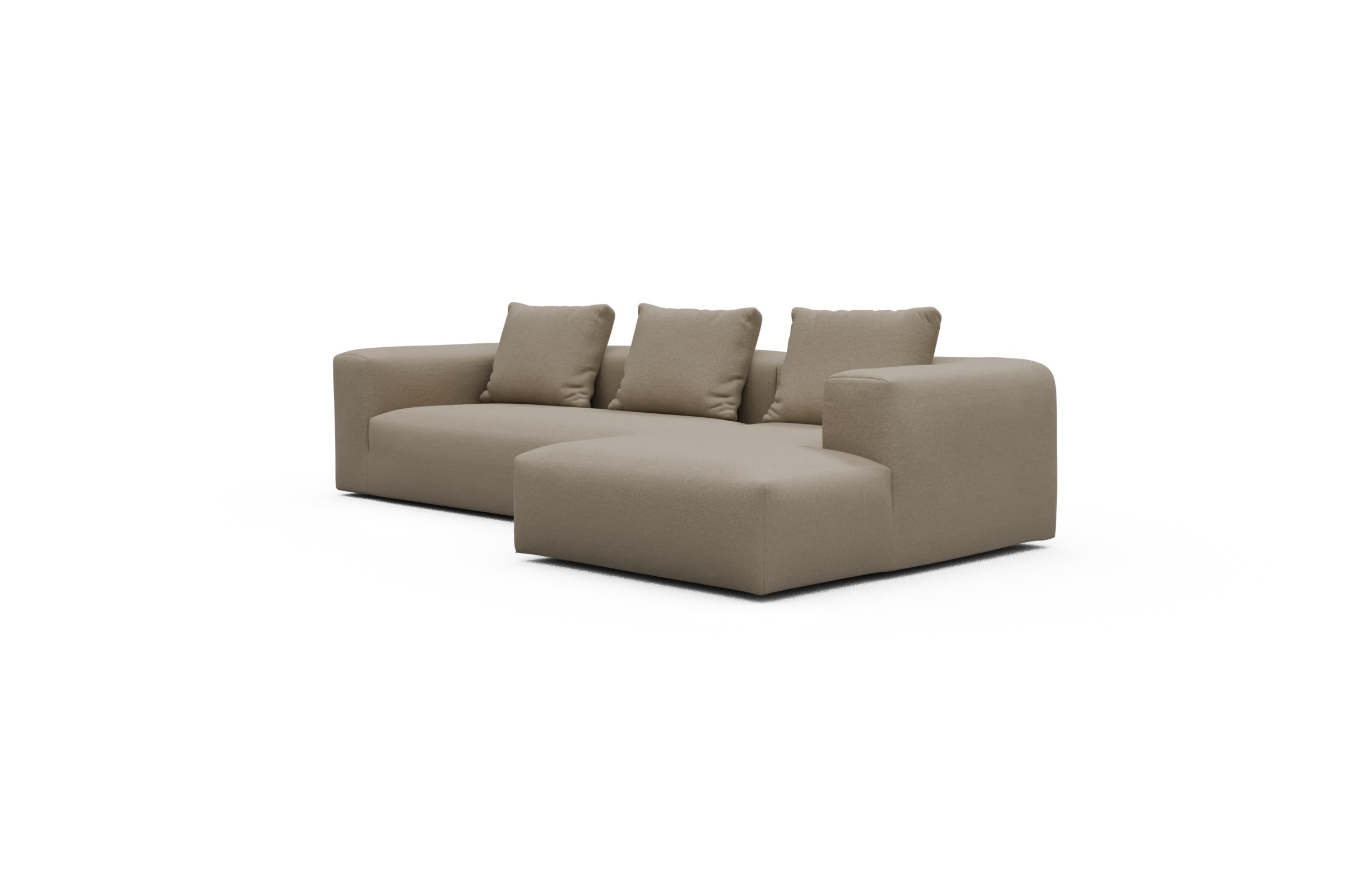 Ecksofa Fred Chaiselongue rechts mit 2,5-Sitzer Satya-Natural
