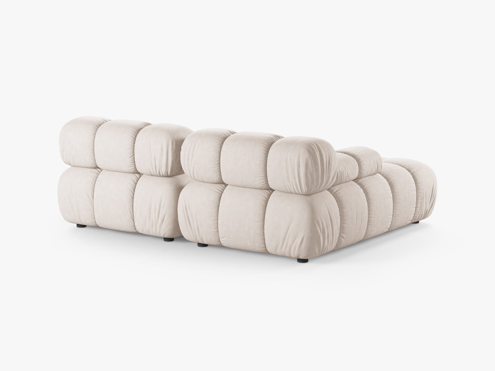 Micadoni Modulares Ecksofa Bellis 3-Sitzer Links Strukturierter Stoff Liberty Beige