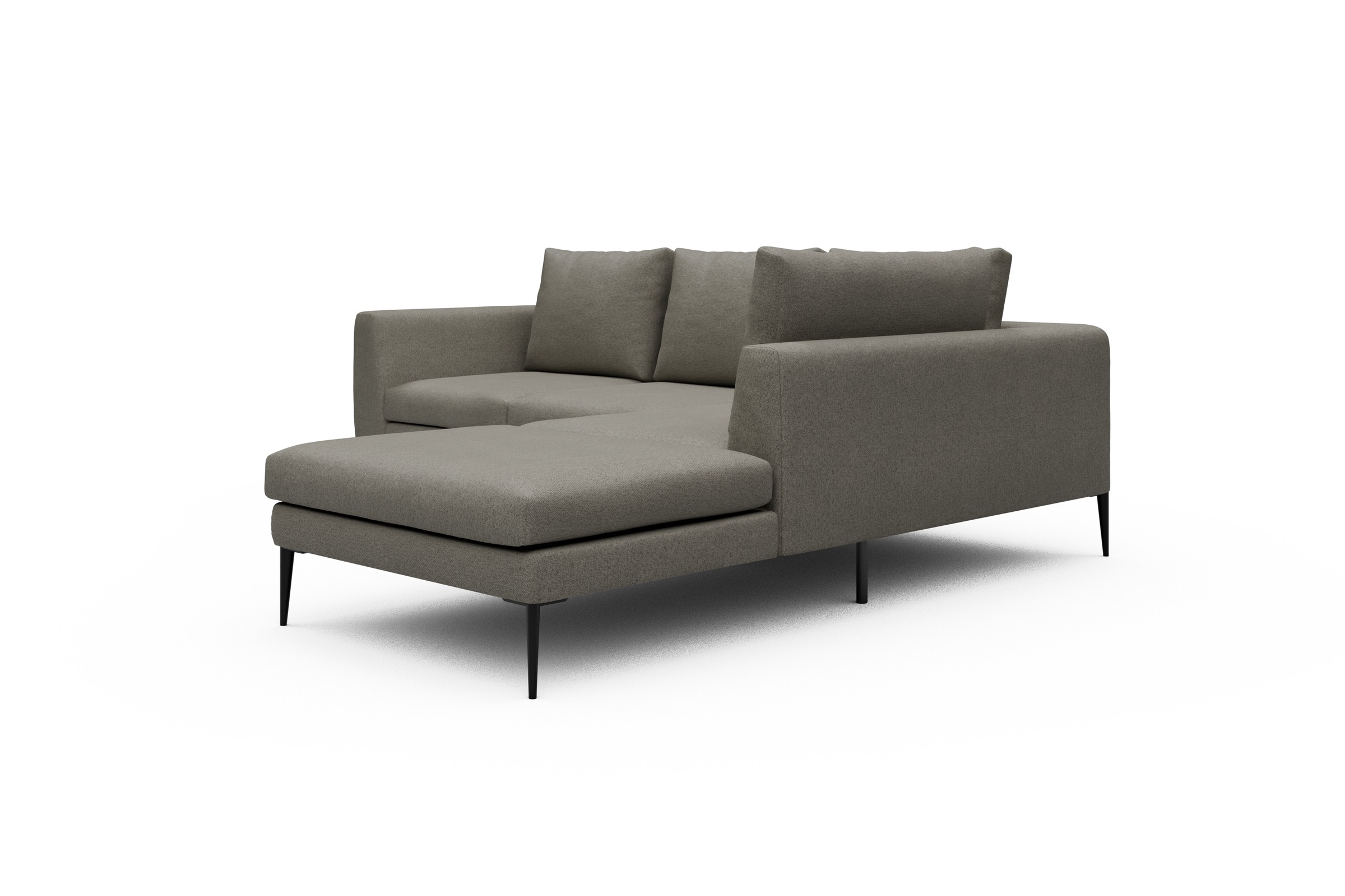 Ecksofa Paul Relax-Ecke rechts mit 2-Sitzer Denari-Warm-Grey