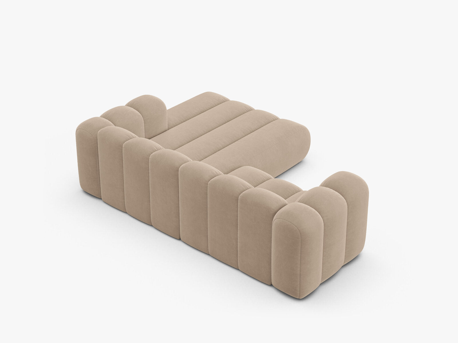 Micadoni Modulares Ecksofa Lupine 3-Sitzer Samt Venus Beige Rechts