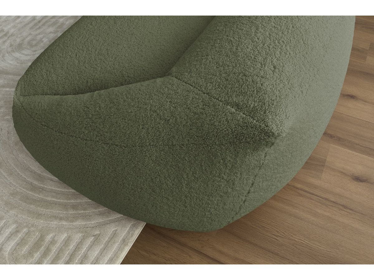 Bobochic Lilibet Pouf Bouclé-Stoff Grün
