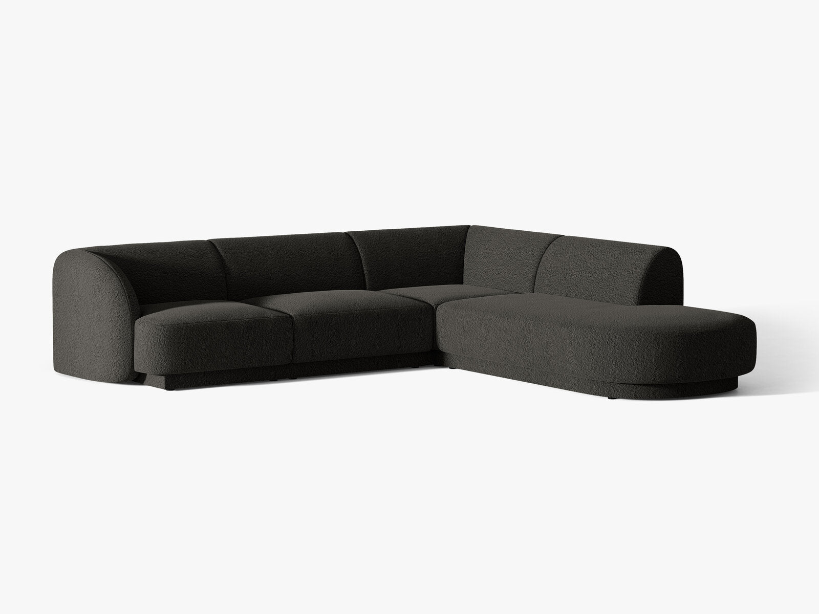 Micadoni Ecksofa Miley 6-Sitzer Rechts Boucle Baloo Braun