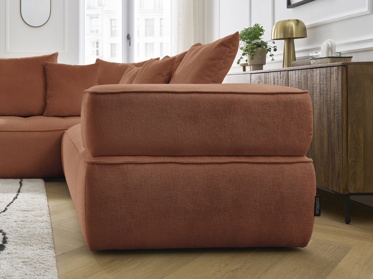 Bobochic Whesley Ecksofa Stoff Orange Ecke links