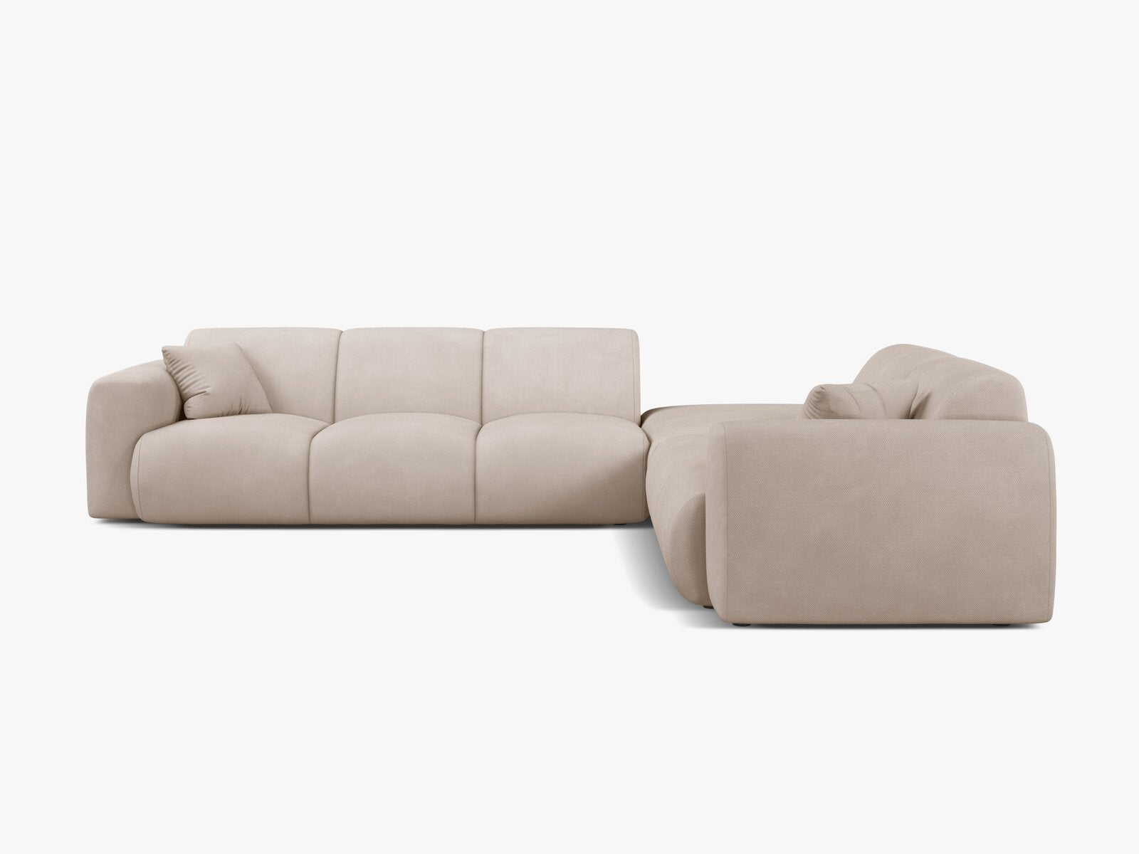 Micadoni Ecksofa Molino 6-Sitzer Rechts Strukturierter Stoff Rebel Beige