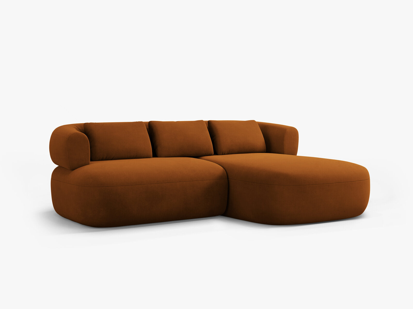 Micadoni 5-Sitzer Ecksofa Jenny Kleine Version Rechts Samt Salvador Terrakotta