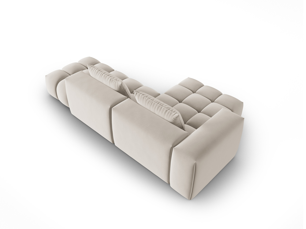 Cosmopolitan Design Ecksofa Verona 4-Sitzer offen Samt Casino Ecru Links