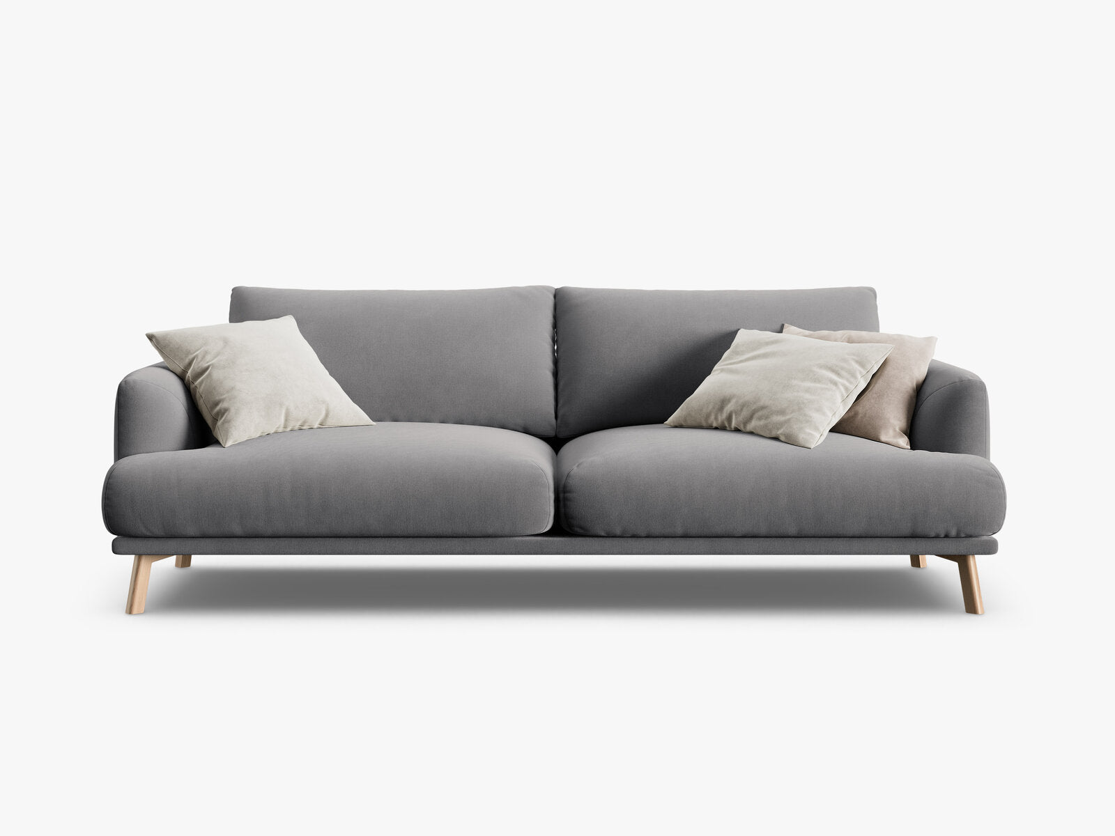 Micadoni Sofa Naomi 3-Sitzer Samt Salvador Grau