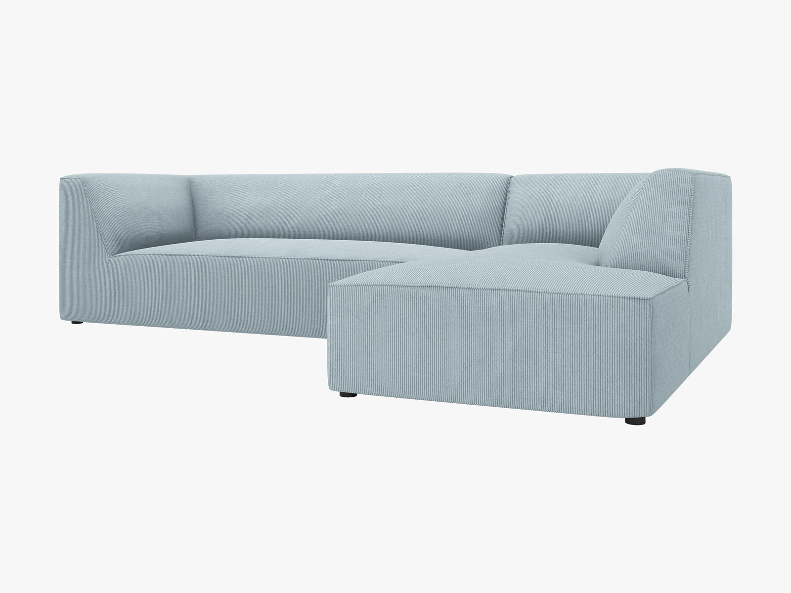 Micadoni 4-Sitzer Modular Sofa Ruby Rechts Kord Scala Hellblau