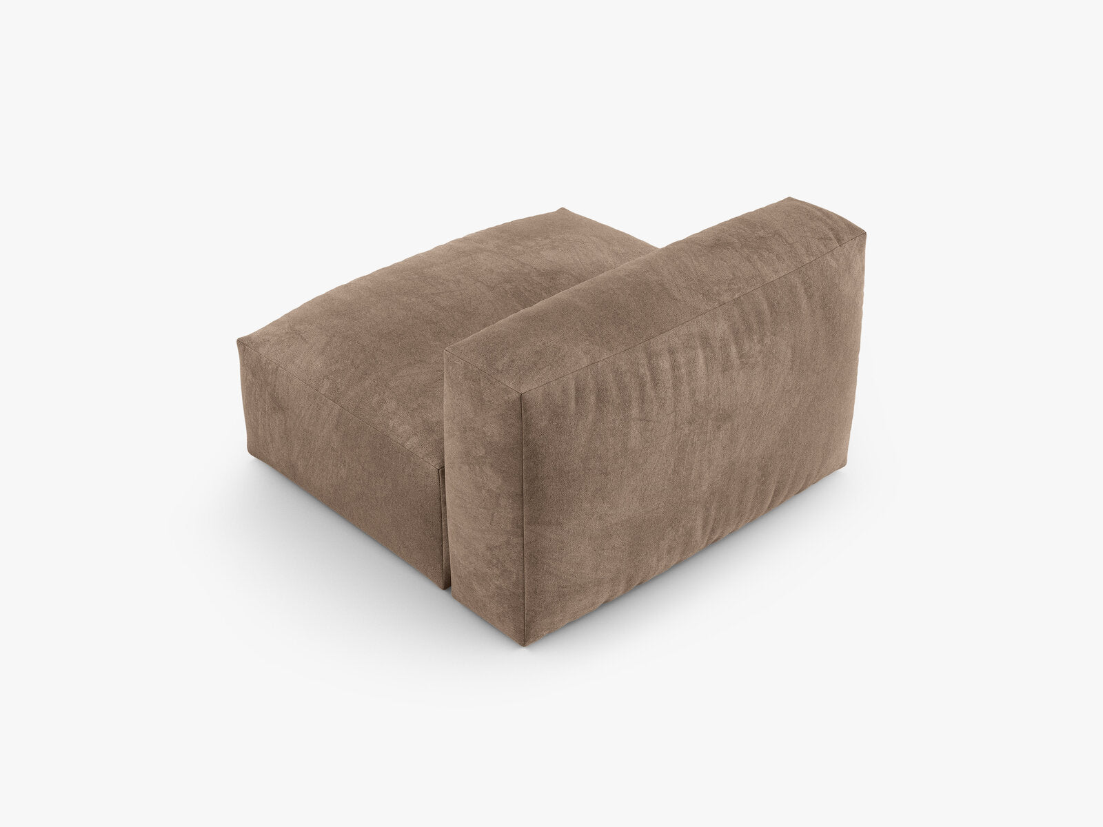 Micadoni Mittelmodul Martina 1-Sitzer 90cm Sitztiefe Samt Vogue Dunkelbeige