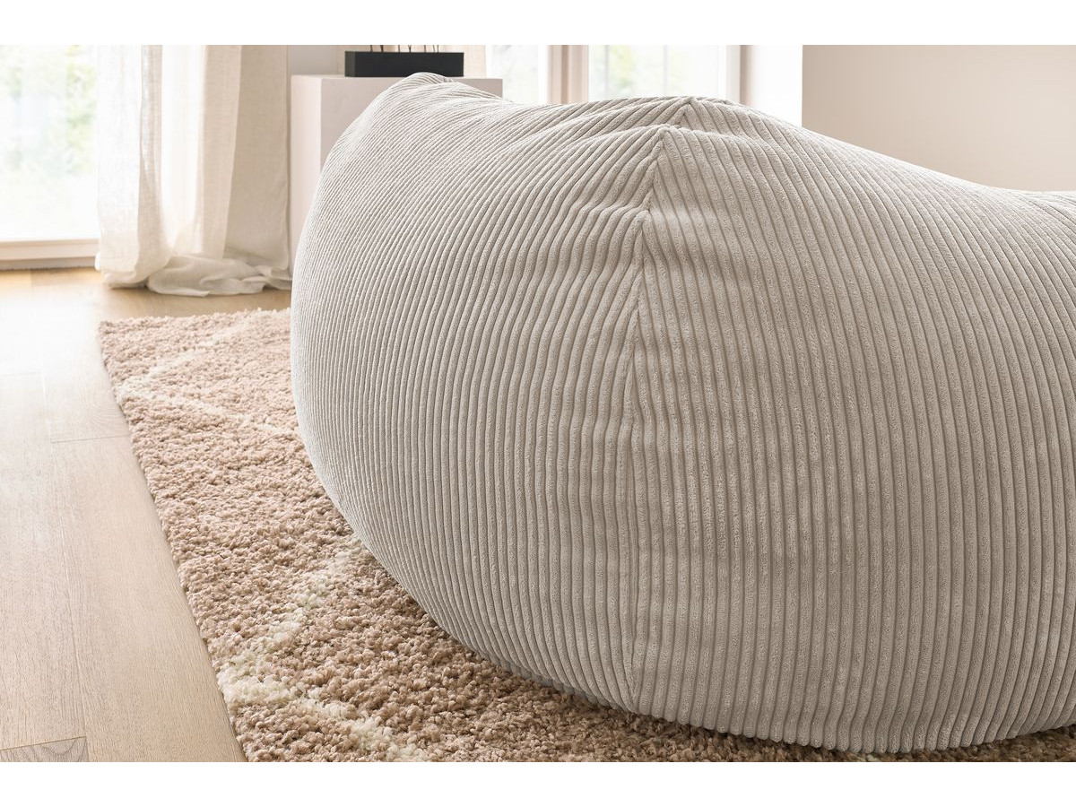 Bobochic Voltaire Pouf 120 × 70 cm Cordsamt Beige