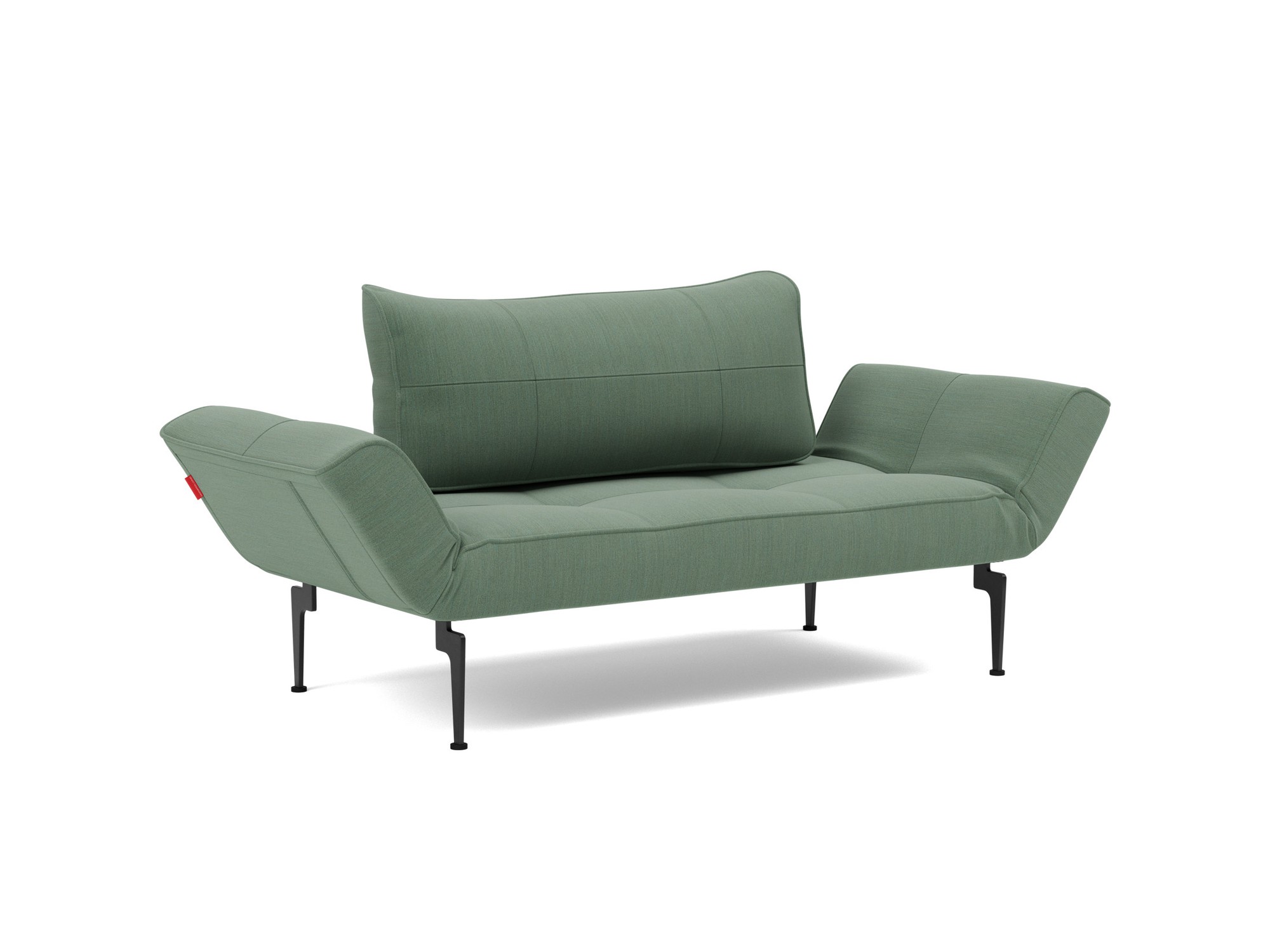 Tagesbett Zeal Flachgewebe Elegance 518-Green Beine Laser schwarz