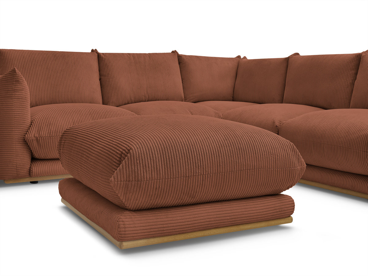 Bobochic Ernest Ecksofa mit Pouf Cordsamt Orange