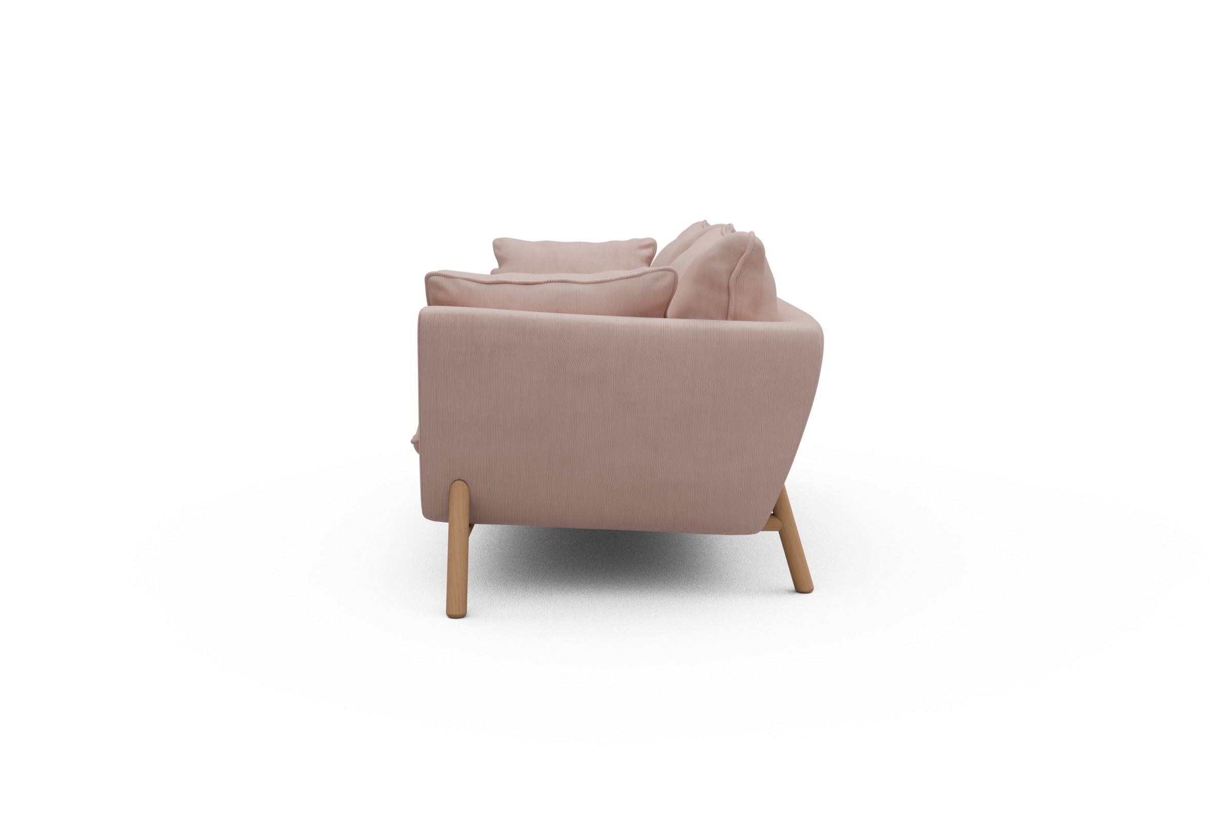 Sofa Emil PREMIUM 2-Sitzer Beinfarbe Eiche Natur Cordufine-Blush