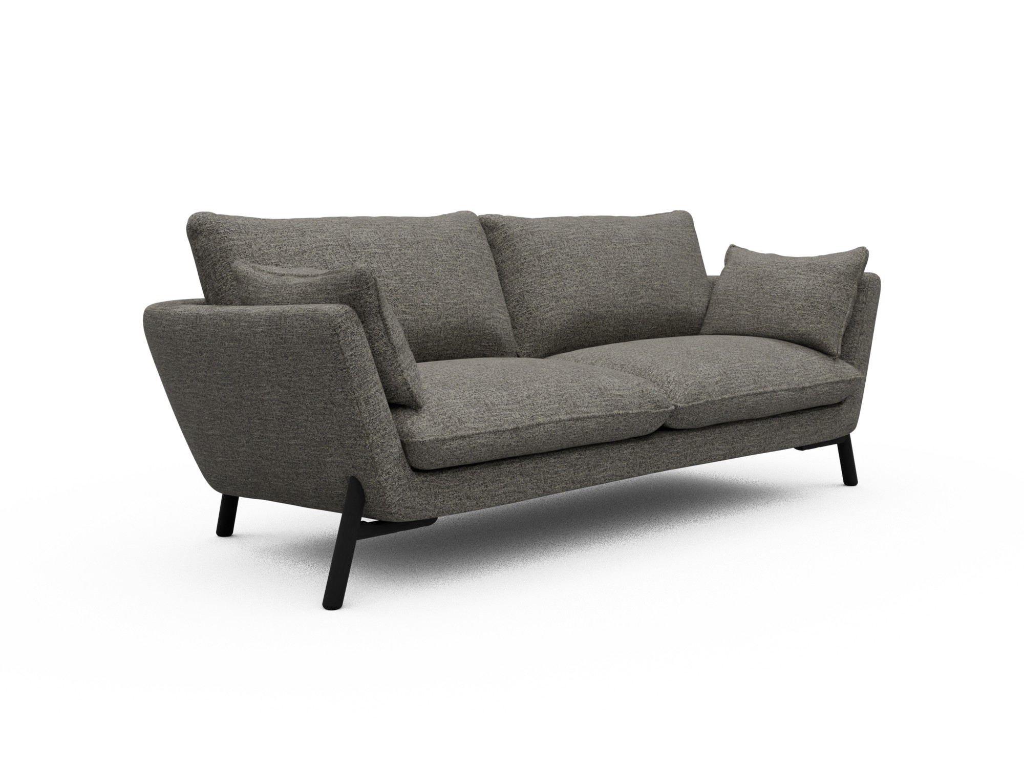 Skandi Home Sofa Emil 3-Sitzer Beinfarbe Eiche Schwarz Carreno-Sepie-Brown moebelfaktor