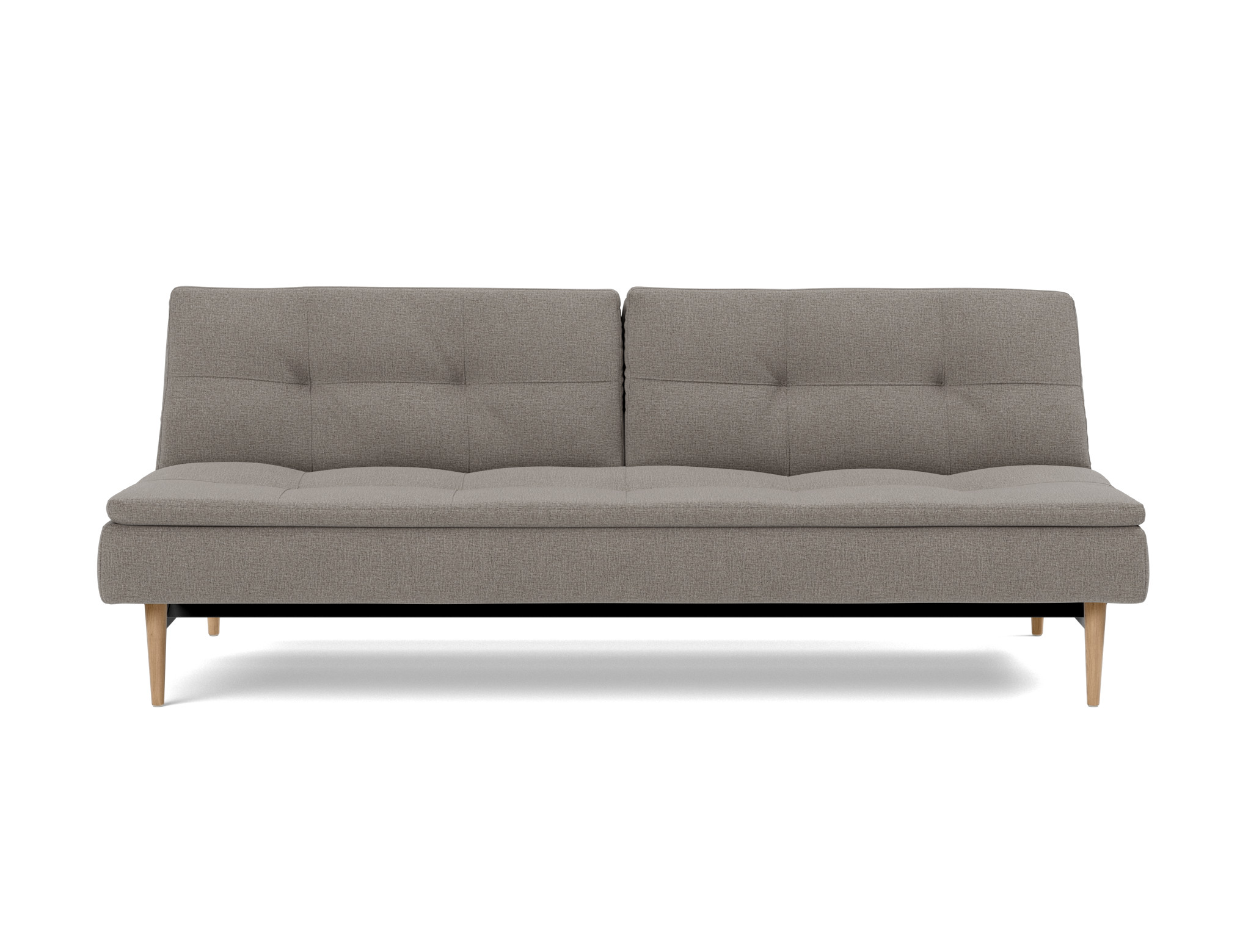 Schlafsofa Dublexo Flachgewebe Mixed Dance 521-Grey Beine Styletto Eiche hell