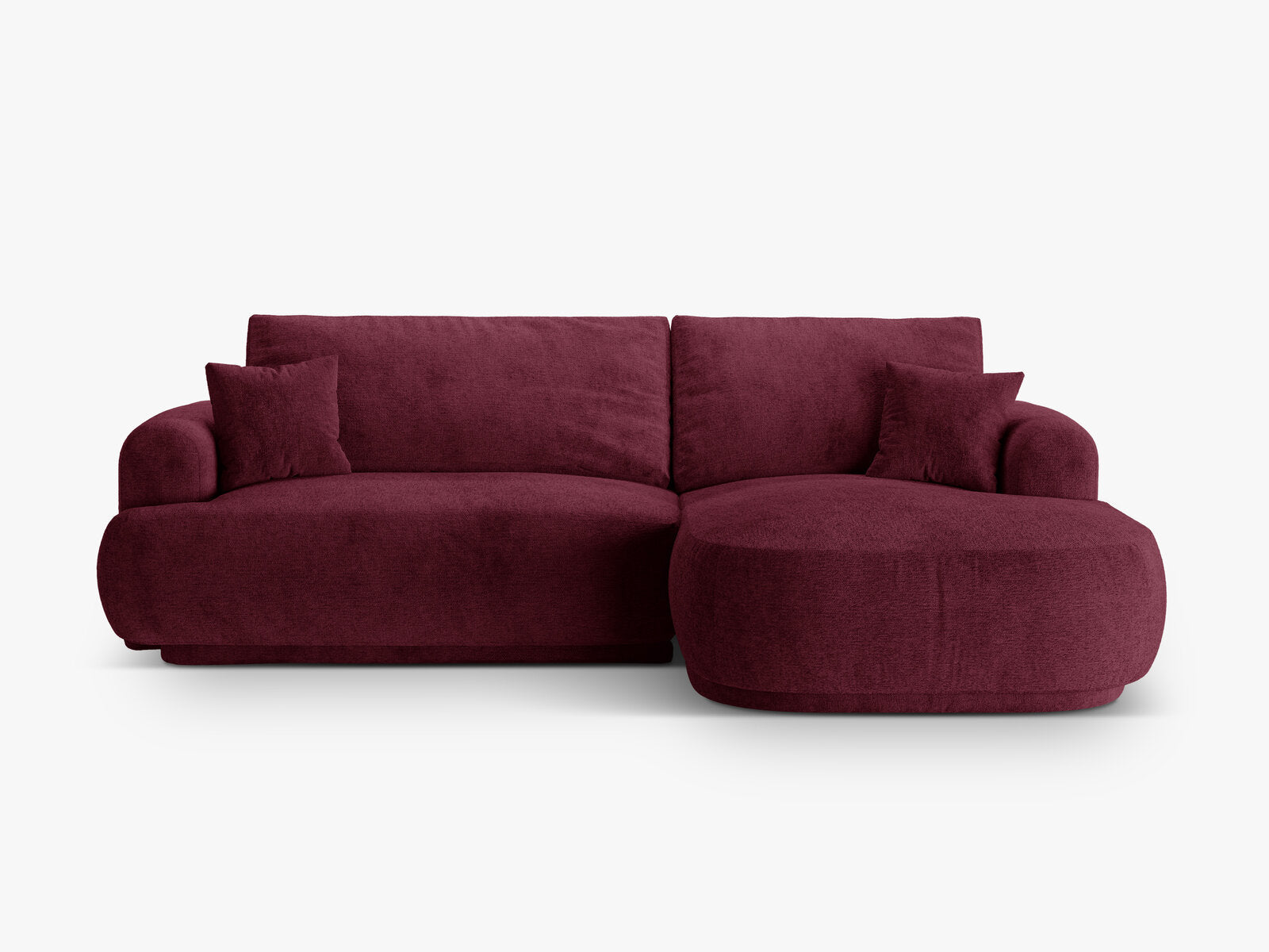 Micadoni Ella Ecksofa 5-Sitzer mit Schlaffunktion Rechts Strukturierter Stoff Sorella Burgundfarben