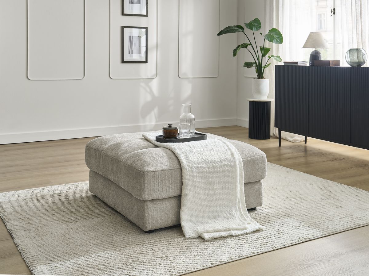 Bobochic Sierra Pouf Strukturstoff Taupe