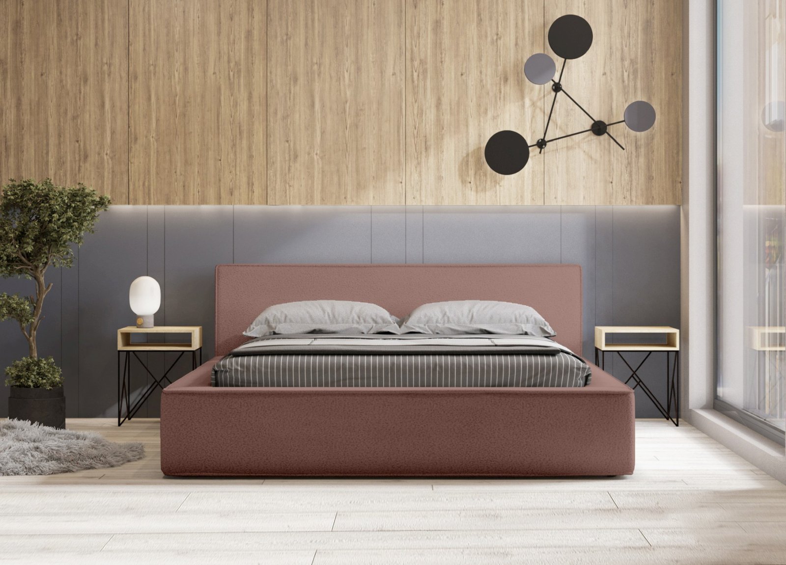 Polsterbett Delano Boucle 140x200 mit Holzrahmen Now Or Never 64