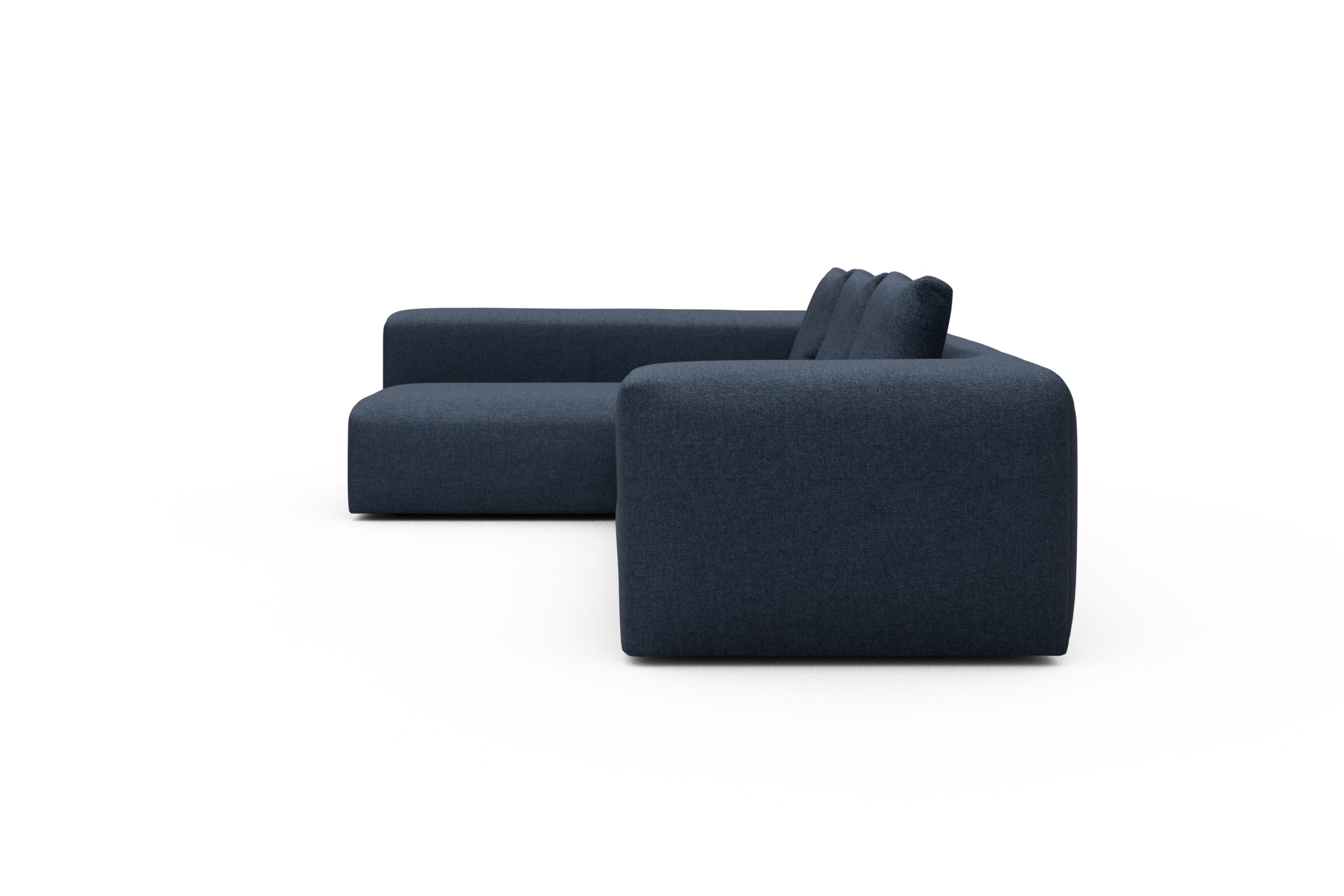 Ecksofa Fred 2x 2,5-Sitzer links offen Sama-Deep-Blue