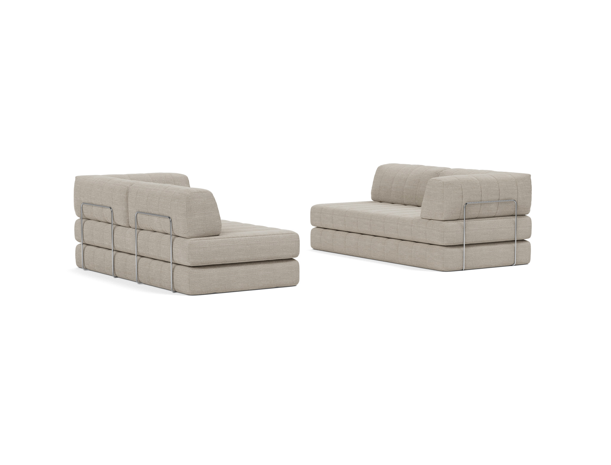 Eck-Schlafsofa CozyPad L-Form mit Armlehne Strukturierter Stoff Kenya 579-Gravel