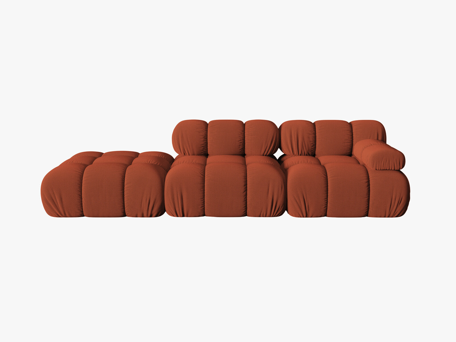 Micadoni Modulares Sofa Bellis 4-Sitzer Links 3D-Stoff Sonic Ziegel