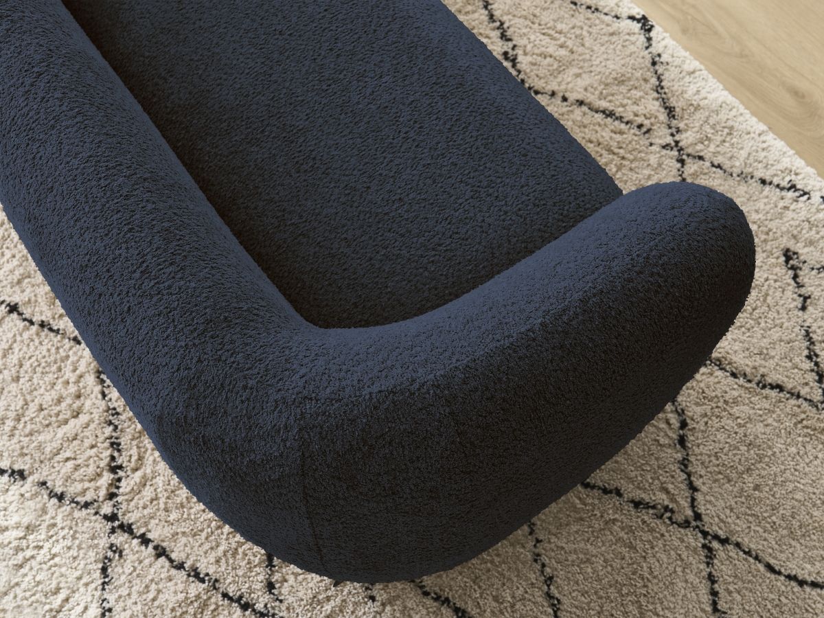 Bobochic Celine Sofa 2-Sitzer Bouclé-Stoff Dunkelblau