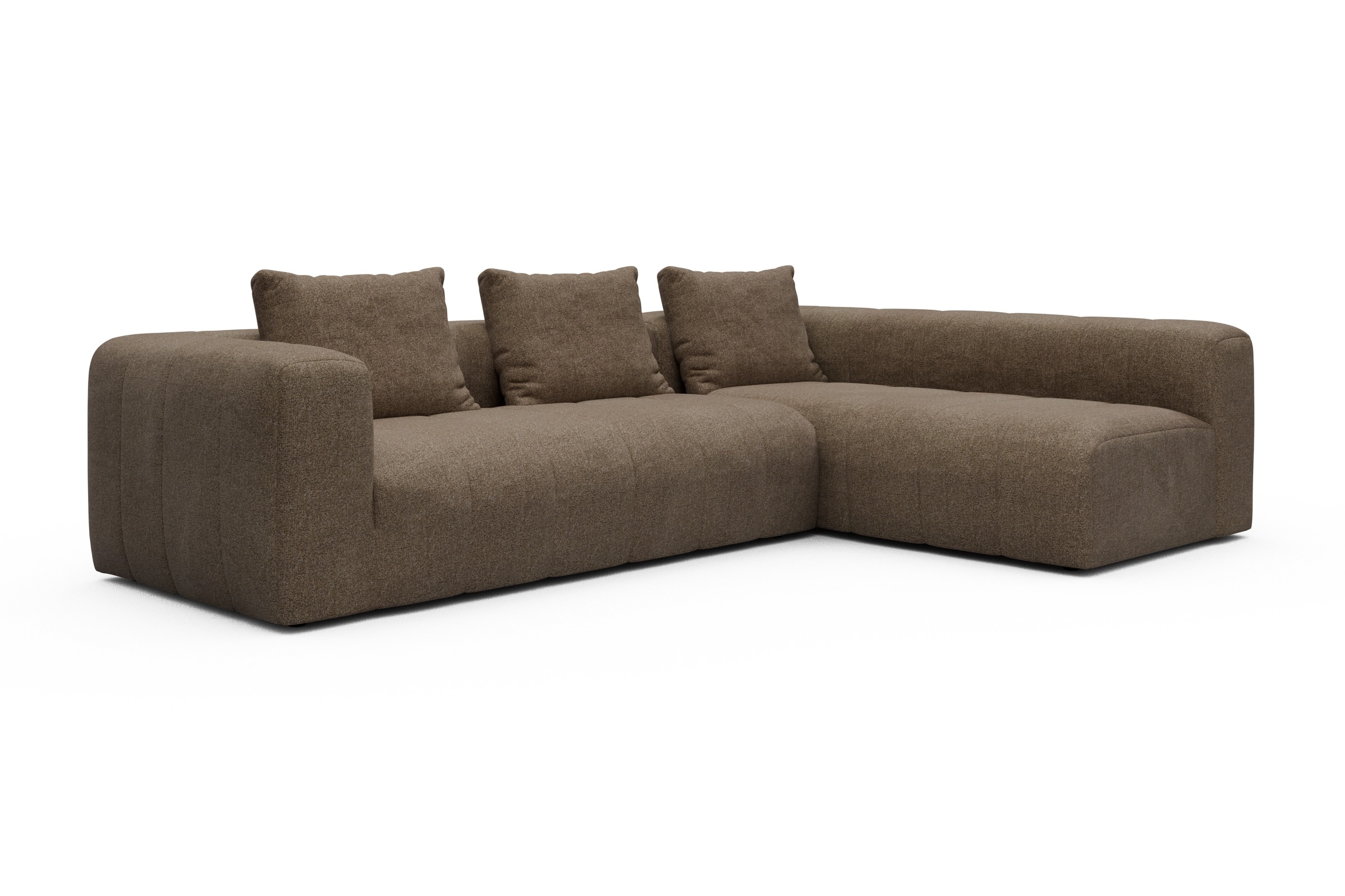 Ecksofa Hugo 2x 2,5-Sitzer Armlehne links Aivi-Khaki-Brown