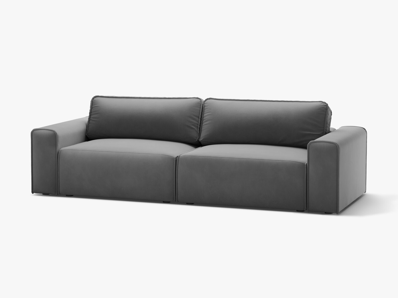 Micadoni Sofa Victor 3-Sitzer mit Schlaffunktion Samt Grau