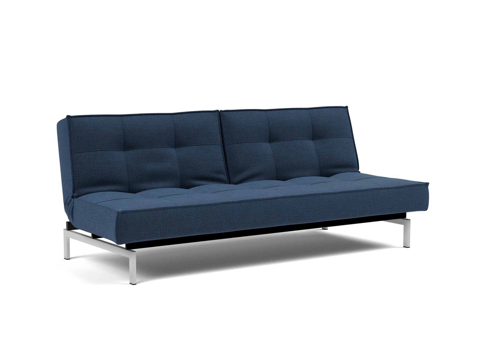 Schlafsofa Splitback Chenille Esina 414-Indigo-Blue Beine Chrom