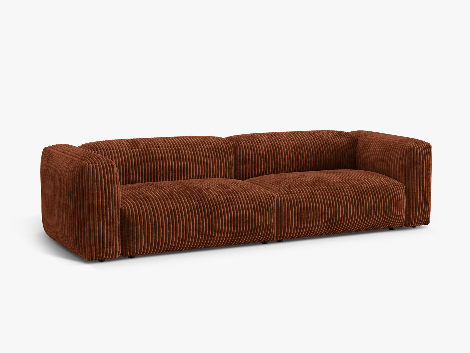 Micadoni Sofa Martina 4-Sitzer Kord Tilia Ziegel