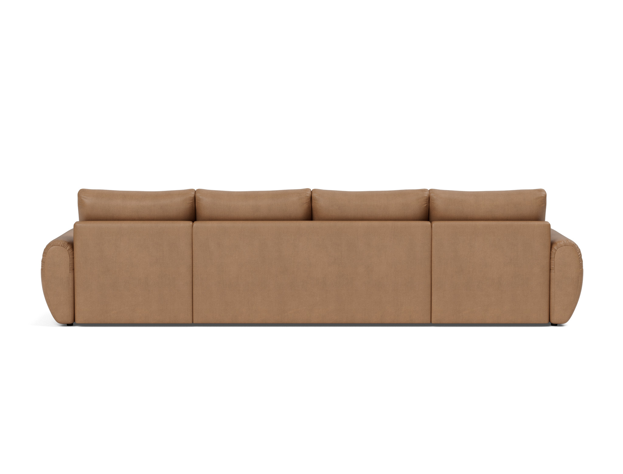 Schlafsofa Norum U-Form mit Curve-Armlehnen Lederoptik Faunal 551-Brown