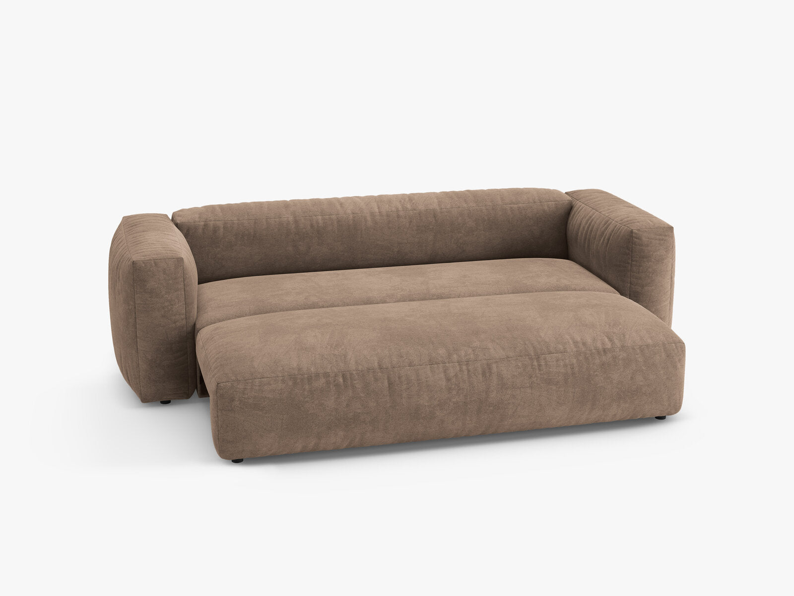 Micadoni Martina Schlafsofa 3-Sitzer Samt Vogue Dunkelbeige