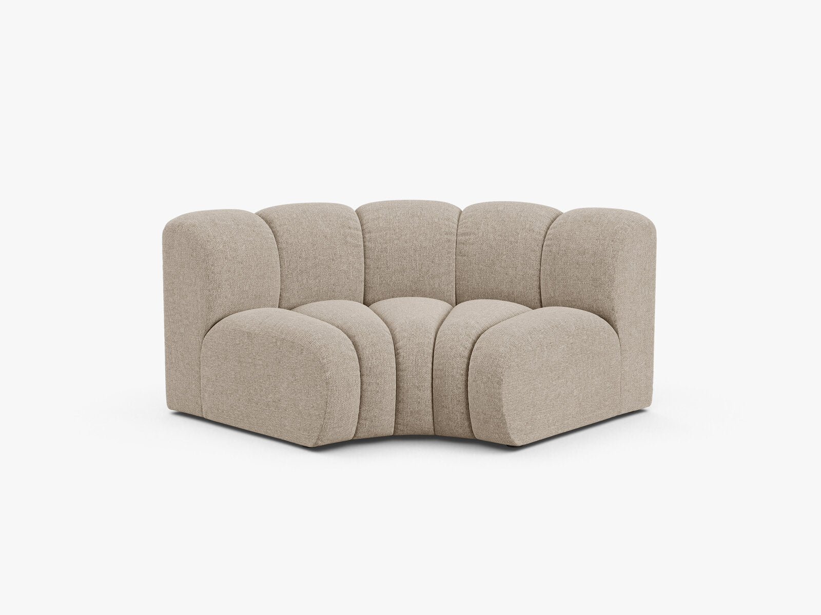 Micadoni rundes Eckmodul Lupine Chenille Eden Dunkelbeige
