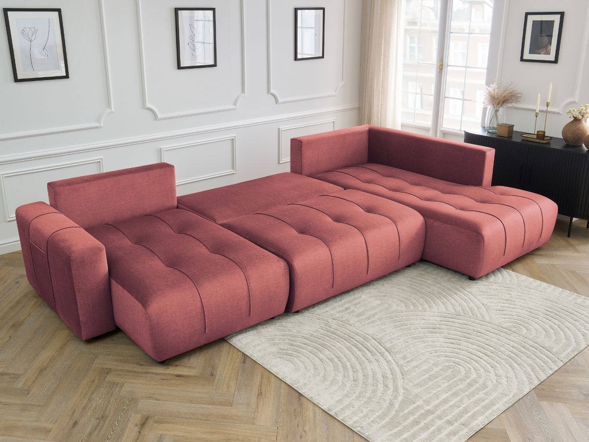 Bobochic Arsene Wohnlandschaft Samt Orange Ecke links
