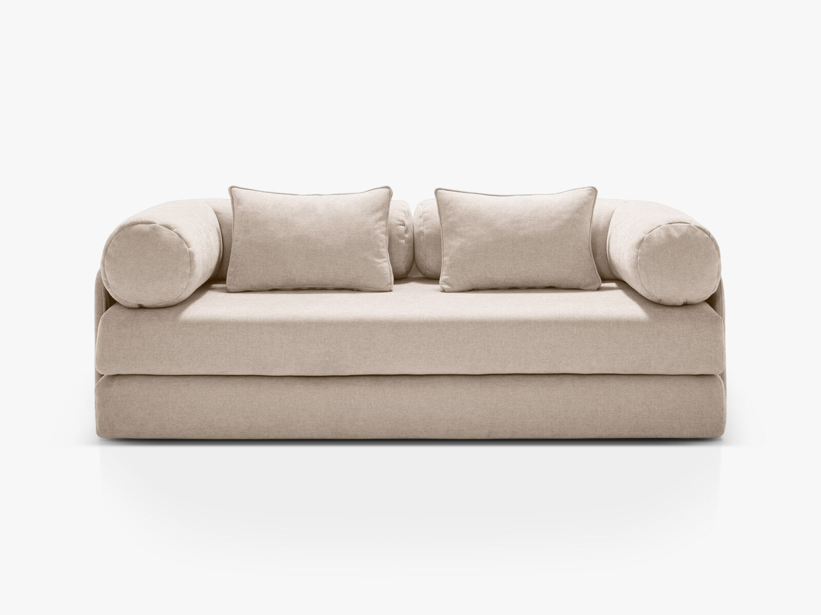 Micadoni Sofa Dreamy 3-Sitzer mit Schlaffunktion Strukturierter Stoff Liberty Beige