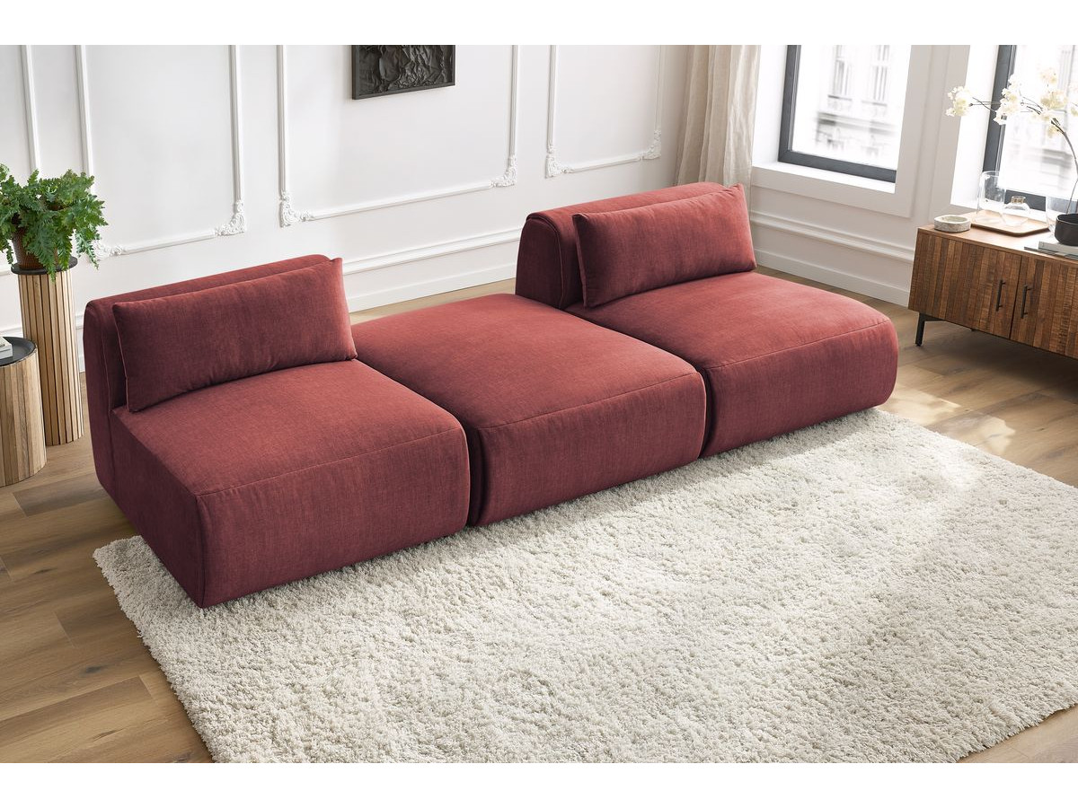 Bobochic Jeanne Sofa 3-Sitzer Samt Orange