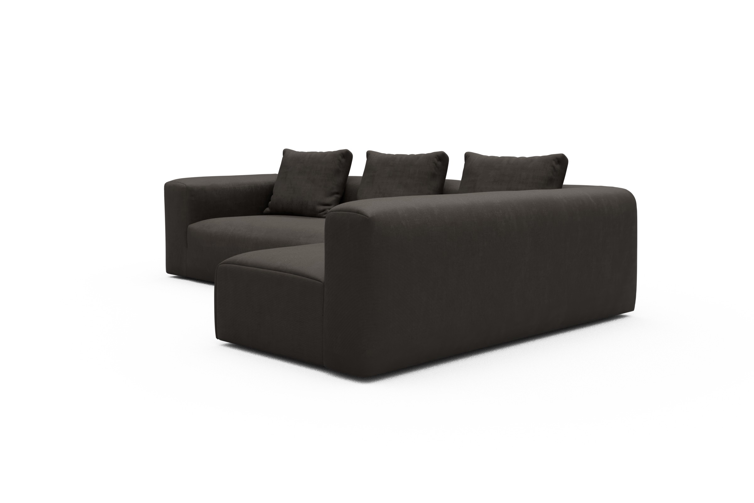 Ecksofa Fred 2x 2,5-Sitzer rechts offen Cordufine-Taupe