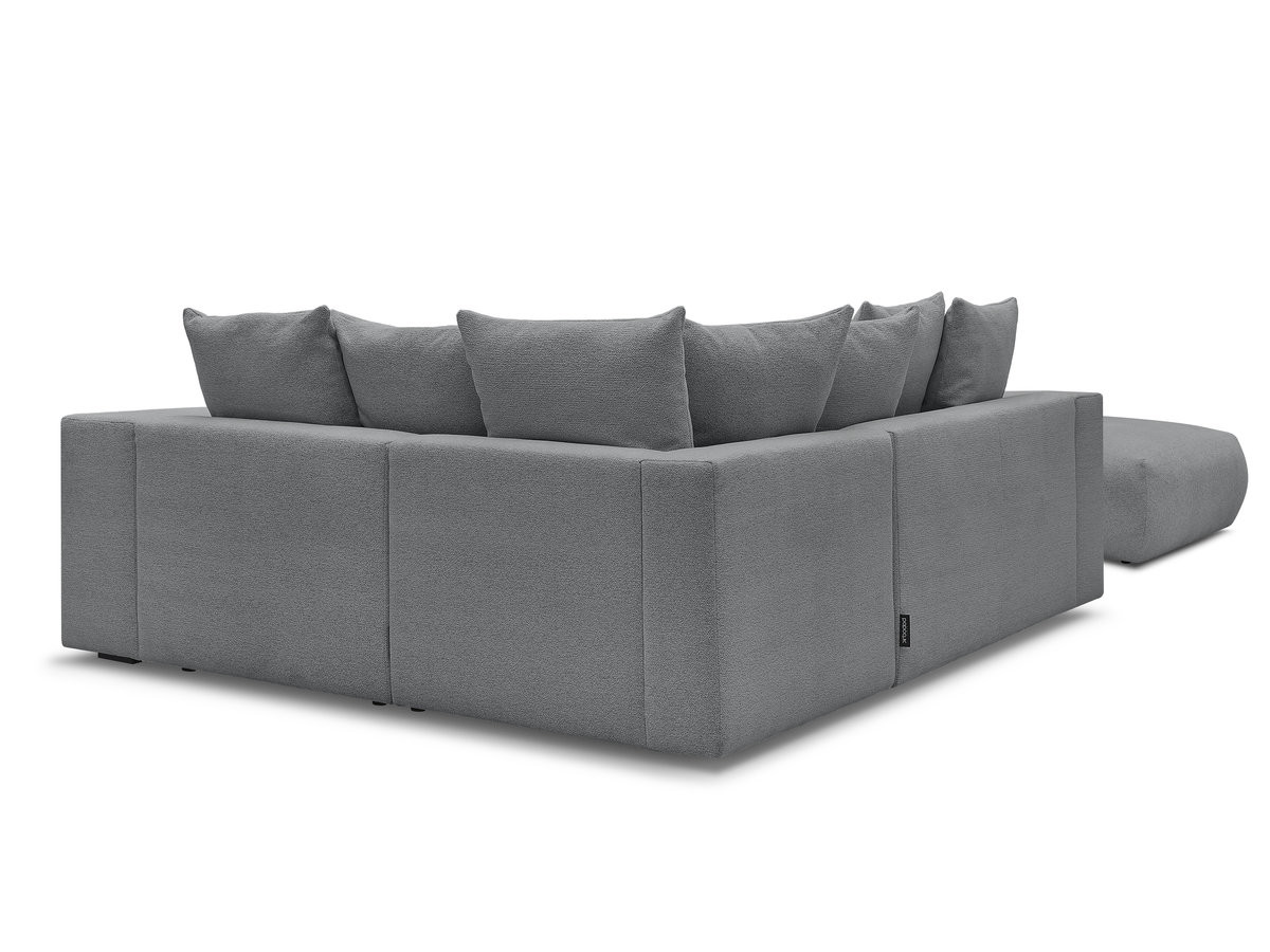 Bobochic Voltaire Ecksofa mit Pouf 268 × 214 cm Melange-Stoff Dunkelgrau Ecke rechts