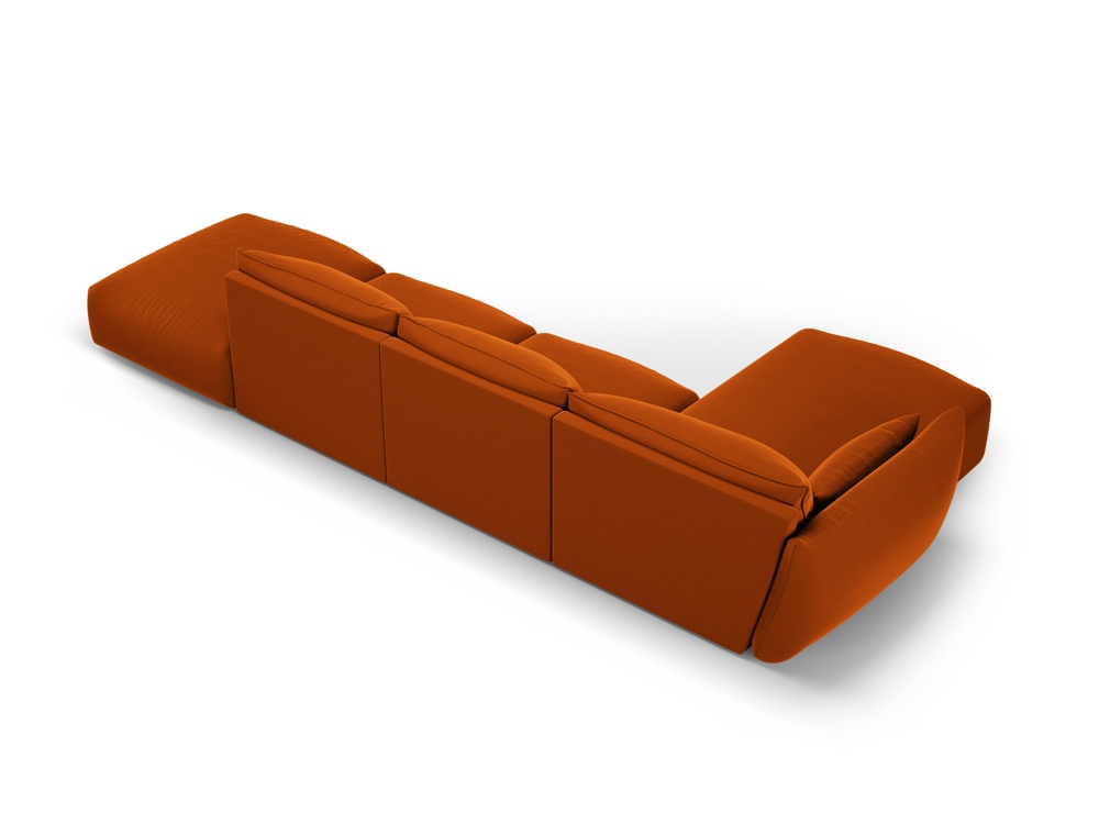 Cosmopolitan Design Ecksofa Matera 5-Sitzer offen Samt Salvador Terrakotta Links