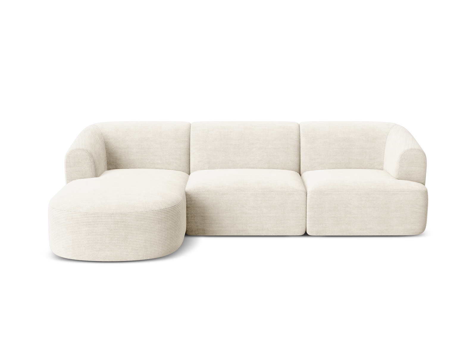 Cosmopolitan Design Ecksofa Campi 4-Sitzer Kord Lincoln D Helles Beige Links