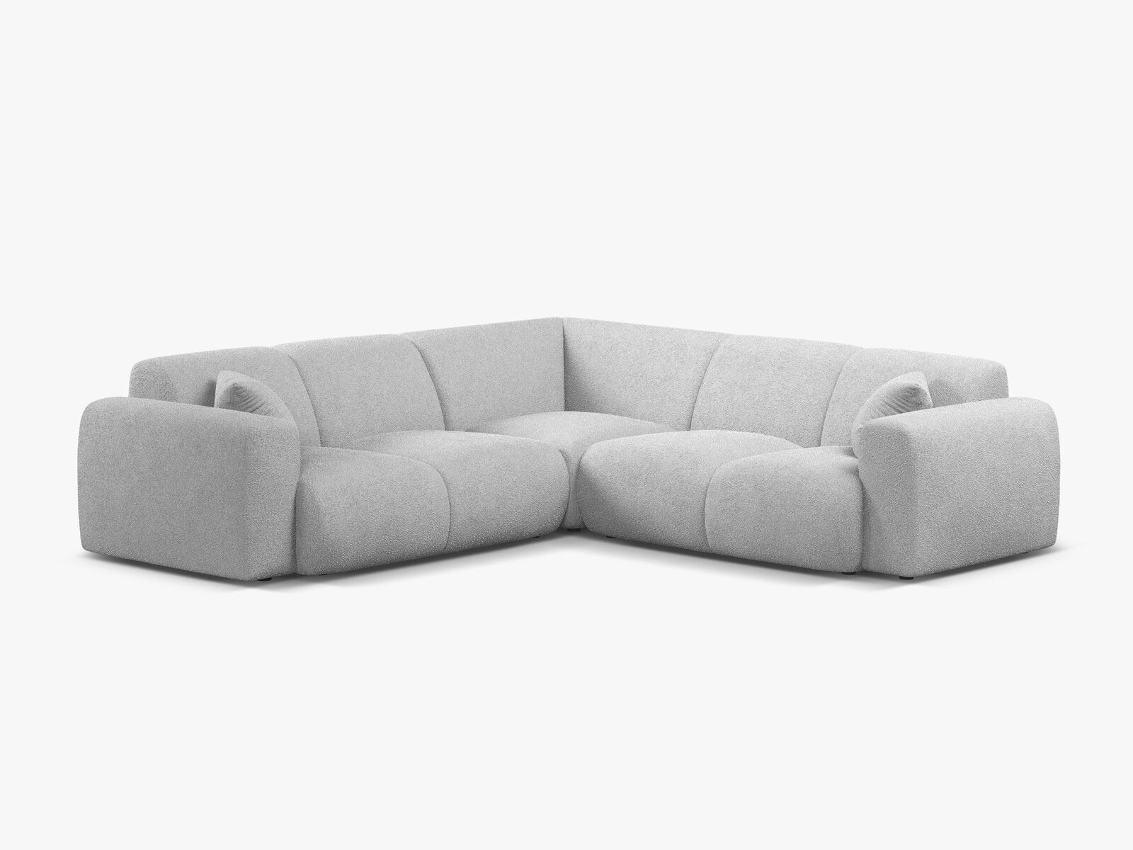 Micadoni Ecksofa Molino 5-Sitzer Boucle Baloo Hellgrau