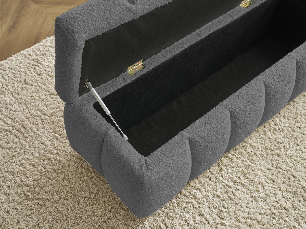 Bobochic Mont-blanc Bettbank Bouclé-Stoff Dunkelgrau