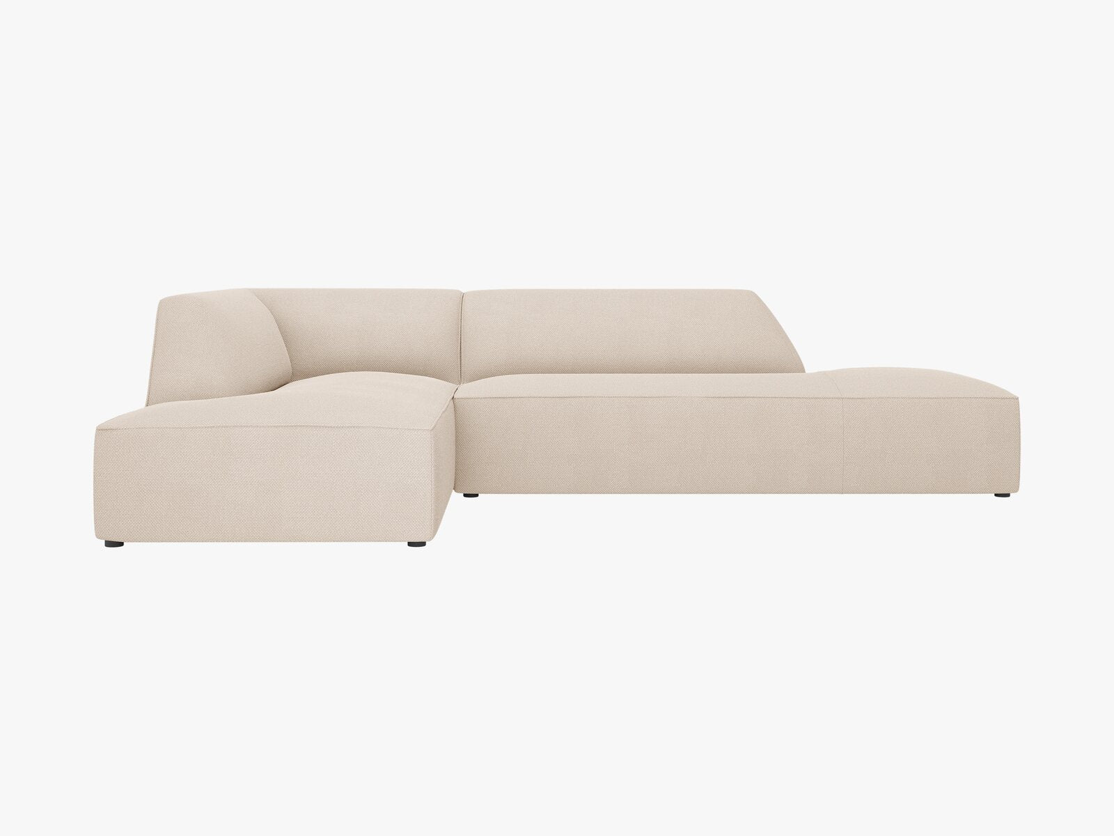 Micadoni Ecksofa Ruby 4-Sitzer Links Strukturierter Stoff Ottawa Beige