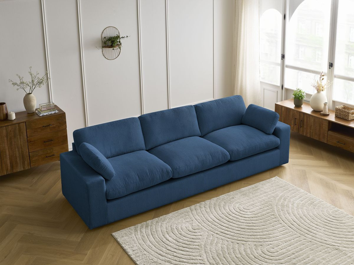 Bobochic Belair Sofa 4-Sitzer Cordsamt Dunkelblau