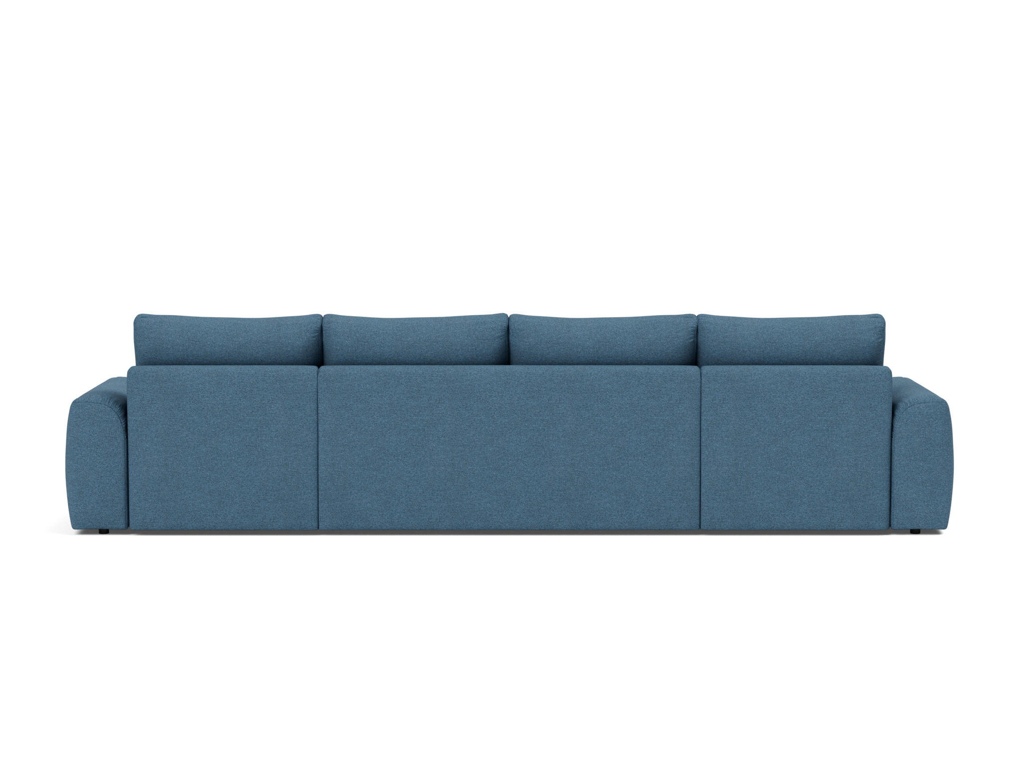 Schlafsofa Norum U-Form mit Chunky-Armlehnen Strukturierter Stoff Weda 302-Weda-Blue