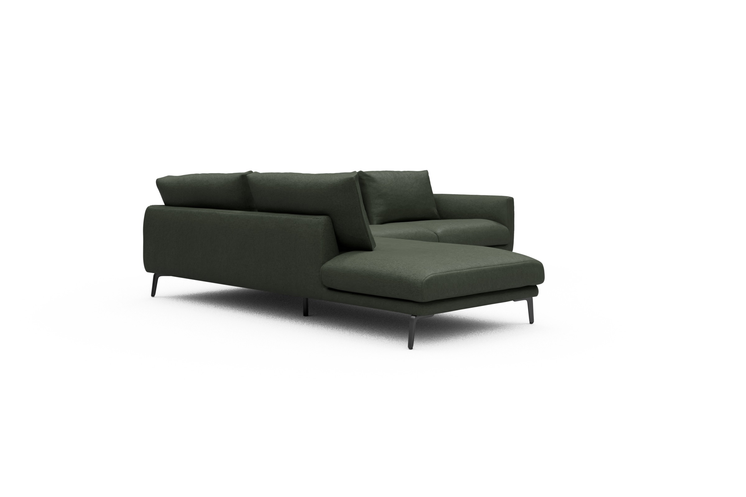 Ecksofa Karl Relax-Ecke links mit 2,5-Sitzer Denari-Forest-Green