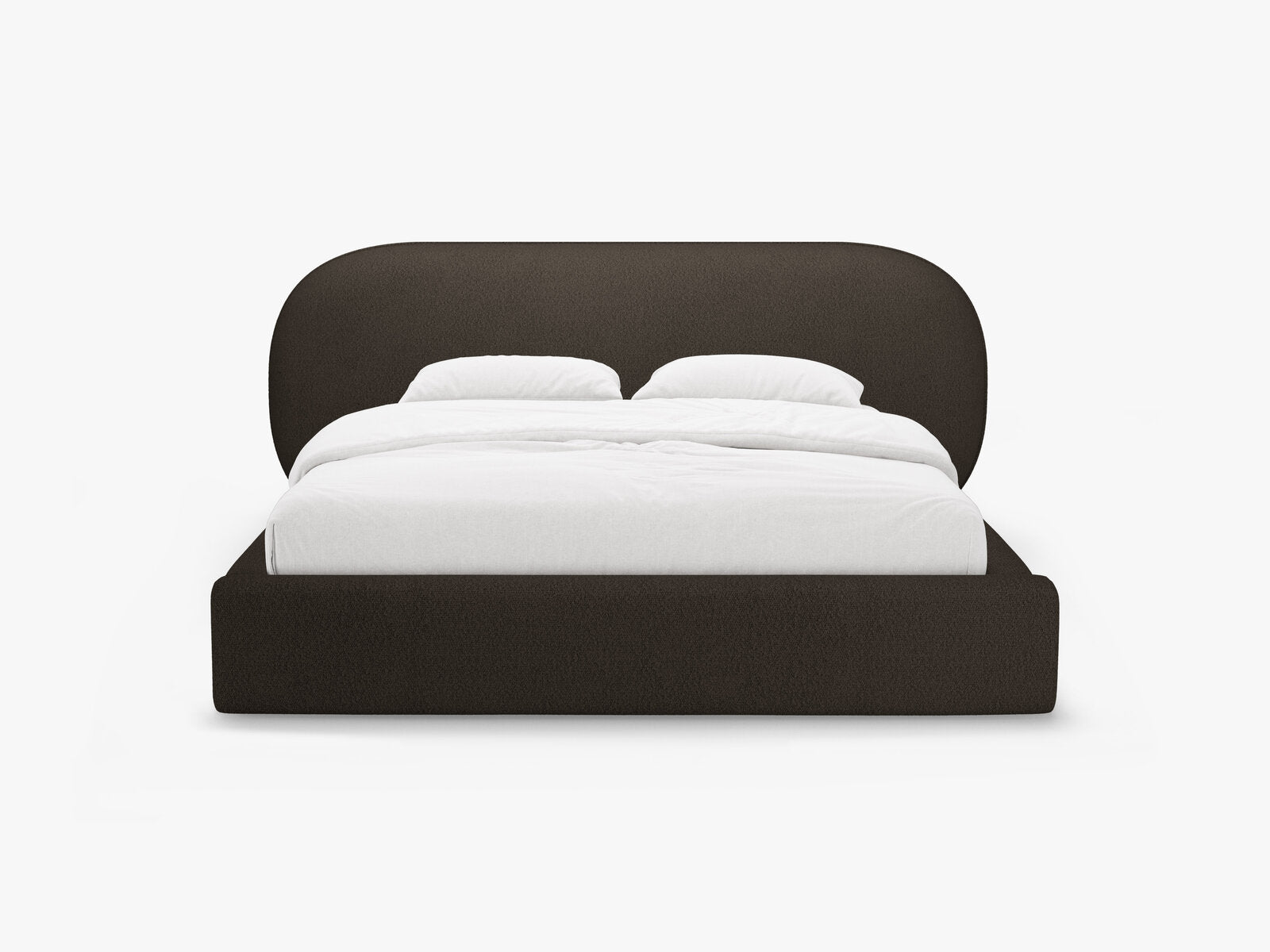 Micadoni Stauraumbett mit Kopfteil Ovalo Boucle Baloo Braun 140x200