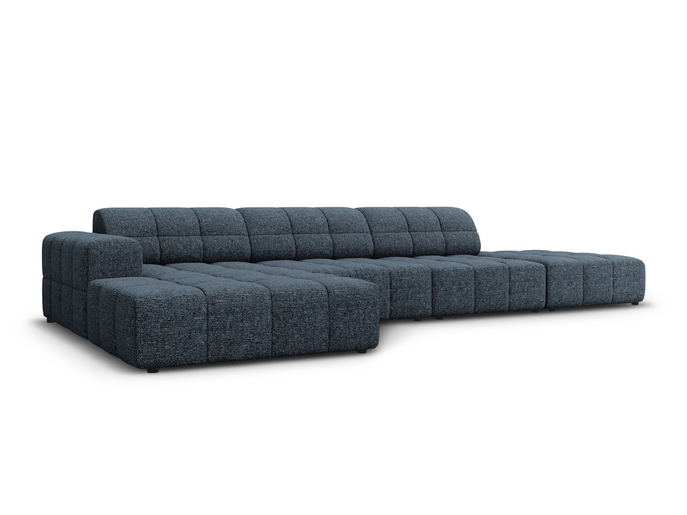 Cosmopolitan Design Ecksofa Chicago 5-Sitzer offen Chenille Haga Königsblau Links