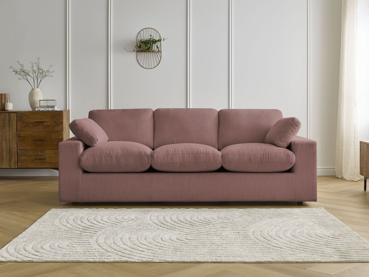 Bobochic Belair Sofa 3-Sitzer 220 × 93 cm Cordsamt Rosa
