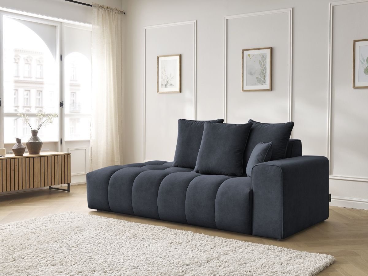 Bobochic Mont-blanc Sofa 4-Sitzer Samt Dunkelblau Armlehne rechts